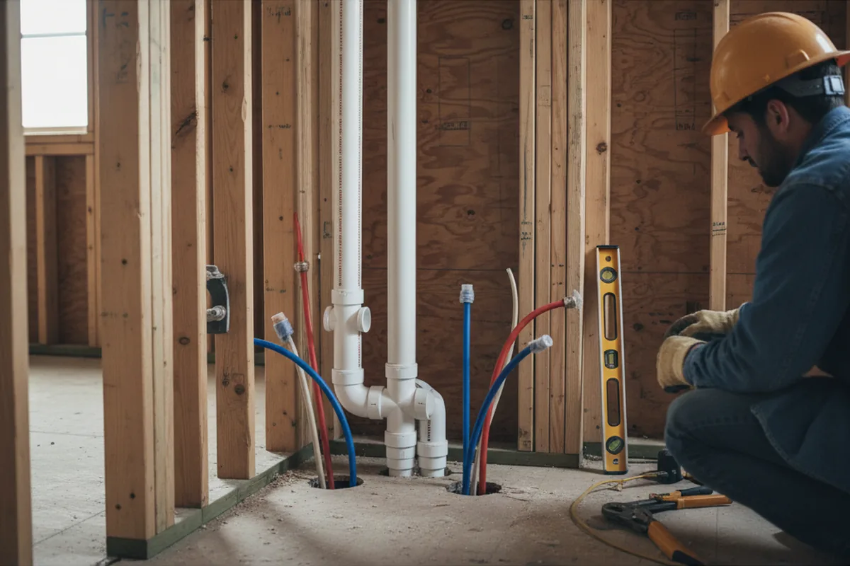 Drain and supply rough-in during Sump Pump Repair in Point Roberts